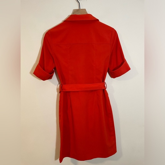 Michael Kors Orange Belted Utility Dress Gold Hardware Size XS EUC - Picture 6 of 10
